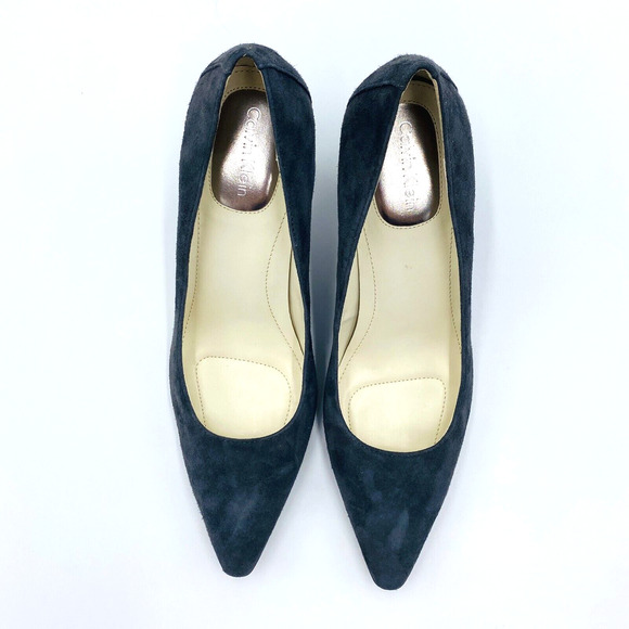 Calvin Klein Dolly Pointed Toe Suede Pumps Women's Size 5.5 M - Gray E3683 - Picture 5 of 10
